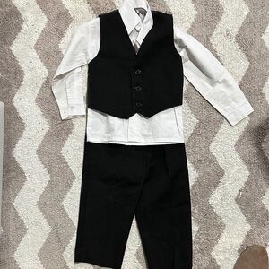 Black and White Formal Vest Suit for Toddler